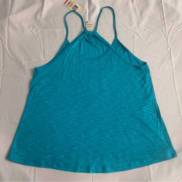 American Rags Turquoise Embroidered Scoop Neck Bohemian Racer Back Airy Tank Top - Picture 2 of 5